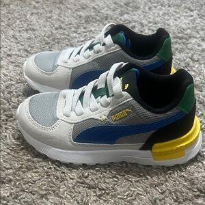 Puma Kids Sneakers - White, Blue, Yellow, Green